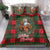 Santa and Higland Cows Scottish Christmas Bedding Set Tartan Pattern