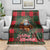 Santa and Higland Cows Scottish Christmas Blanket Tartan Pattern