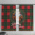 Santa and Higland Cows Scottish Christmas Window Curtain Tartan Pattern