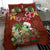 Hawaii Honu Mele Kalikimaka Bedding Set Santa Tropical Flower Aloha Summer Red Version LT03 - Polynesian Pride