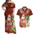 Hawaii Honu Mele Kalikimaka Couples Matching Off Shoulder Maxi Dress and Hawaiian Shirt Santa Tropical Flower Aloha Summer Red Version LT03 Red - Polynesian Pride