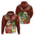 Hawaii Honu Mele Kalikimaka Hoodie Santa Tropical Flower Aloha Summer Red Version LT03 - Polynesian Pride