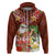 Hawaii Honu Mele Kalikimaka Hoodie Santa Tropical Flower Aloha Summer Red Version LT03 Zip Hoodie Red - Polynesian Pride