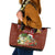 Hawaii Honu Mele Kalikimaka Leather Tote Bag Santa Tropical Flower Aloha Summer Red Version LT03 Red - Polynesian Pride