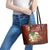 Hawaii Honu Mele Kalikimaka Leather Tote Bag Santa Tropical Flower Aloha Summer Red Version LT03 - Polynesian Pride