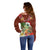 Hawaii Honu Mele Kalikimaka Off Shoulder Sweater Santa Tropical Flower Aloha Summer Red Version LT03 - Polynesian Pride