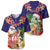 Hawaii Honu Mele Kalikimaka Baseball Jersey Santa Tropical Flower Aloha Summer Blue Version LT03 - Polynesian Pride