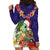 Hawaii Honu Mele Kalikimaka Hoodie Dress Santa Tropical Flower Aloha Summer Blue Version LT03 - Polynesian Pride