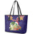 Hawaii Honu Mele Kalikimaka Leather Tote Bag Santa Tropical Flower Aloha Summer Blue Version LT03 - Polynesian Pride