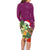 Hawaii Honu Mele Kalikimaka Family Matching Long Sleeve Bodycon Dress and Hawaiian Shirt Santa Tropical Flower Aloha Summer Pink Version LT03 - Polynesian Pride