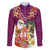 Hawaii Honu Mele Kalikimaka Family Matching Short Sleeve Bodycon Dress and Hawaiian Shirt Santa Tropical Flower Aloha Summer Pink Version LT03 Dad's Shirt - Long Sleeve Pink - Polynesian Pride