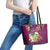 Hawaii Honu Mele Kalikimaka Leather Tote Bag Santa Tropical Flower Aloha Summer Pink Version LT03 - Polynesian Pride