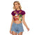 Hawaii Honu Mele Kalikimaka Raglan Cropped T Shirt Santa Tropical Flower Aloha Summer Pink Version LT03 Female Pink - Polynesian Pride