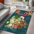 Hawaii Honu Mele Kalikimaka Area Rug Santa Tropical Flower Aloha Summer Turquoise Version LT03 - Polynesian Pride