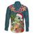 Hawaii Honu Mele Kalikimaka Family Matching Long Sleeve Bodycon Dress and Hawaiian Shirt Santa Tropical Flower Aloha Summer Turquoise Version LT03 - Polynesian Pride