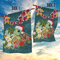Hawaii Honu Mele Kalikimaka Garden Flag Santa Tropical Flower Aloha Summer Turquoise Version LT03 - Polynesian Pride