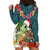 Hawaii Honu Mele Kalikimaka Hoodie Dress Santa Tropical Flower Aloha Summer Turquoise Version LT03 - Polynesian Pride