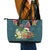 Hawaii Honu Mele Kalikimaka Leather Tote Bag Santa Tropical Flower Aloha Summer Turquoise Version LT03 - Polynesian Pride