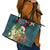 Hawaii Honu Mele Kalikimaka Leather Tote Bag Santa Tropical Flower Aloha Summer Turquoise Version LT03 - Polynesian Pride