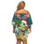 Hawaii Honu Mele Kalikimaka Off Shoulder Short Dress Santa Tropical Flower Aloha Summer Turquoise Version LT03 - Polynesian Pride