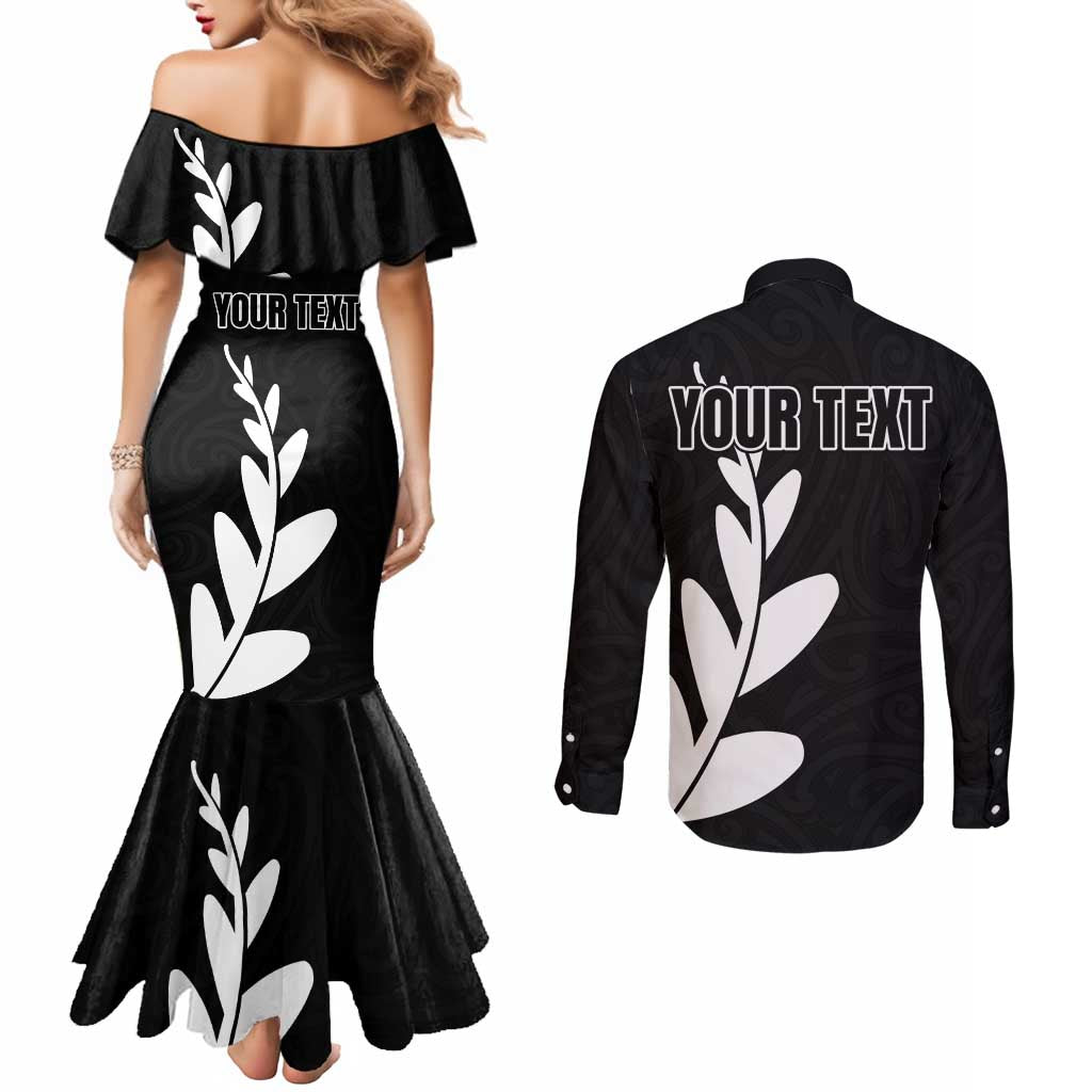 Personalised New Zealand Canoeing Special Jersey Couples Matching Mermaid Dress and Long Sleeve Button Shirt