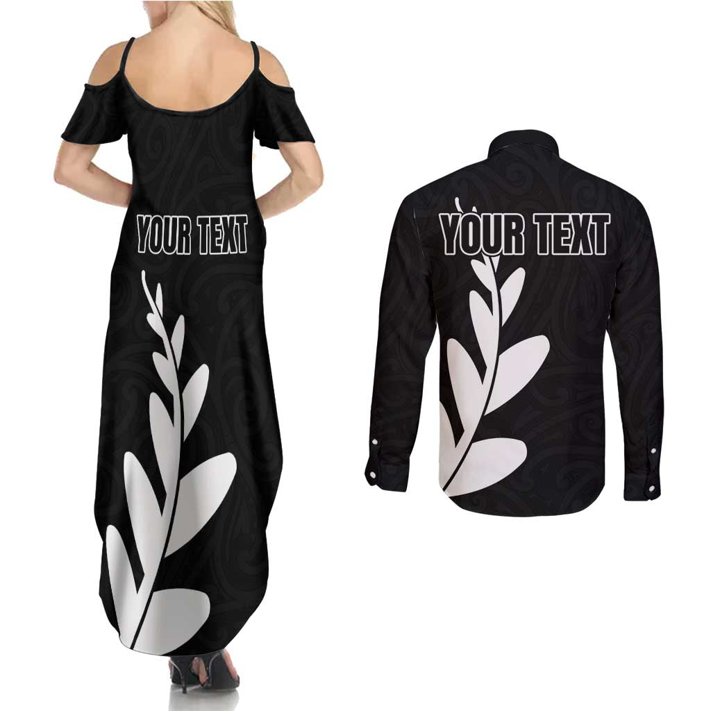 Personalised New Zealand Canoeing Special Jersey Couples Matching Summer Maxi Dress and Long Sleeve Button Shirt