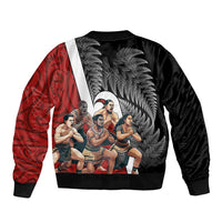 New Zealand Te Matatini Bomber Jacket Kapa Haka and Silver Fern - Maori Art Pattern LT03 - Polynesian Pride
