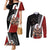 New Zealand Te Matatini Couples Matching Mermaid Dress and Long Sleeve Button Shirt Kapa Haka and Silver Fern - Maori Art Pattern
