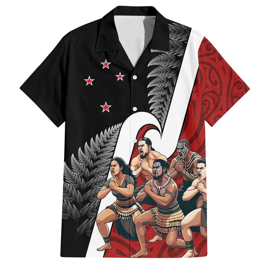 New Zealand Te Matatini Family Matching Long Sleeve Bodycon Dress and Hawaiian Shirt Kapa Haka and Silver Fern - Maori Art Pattern
