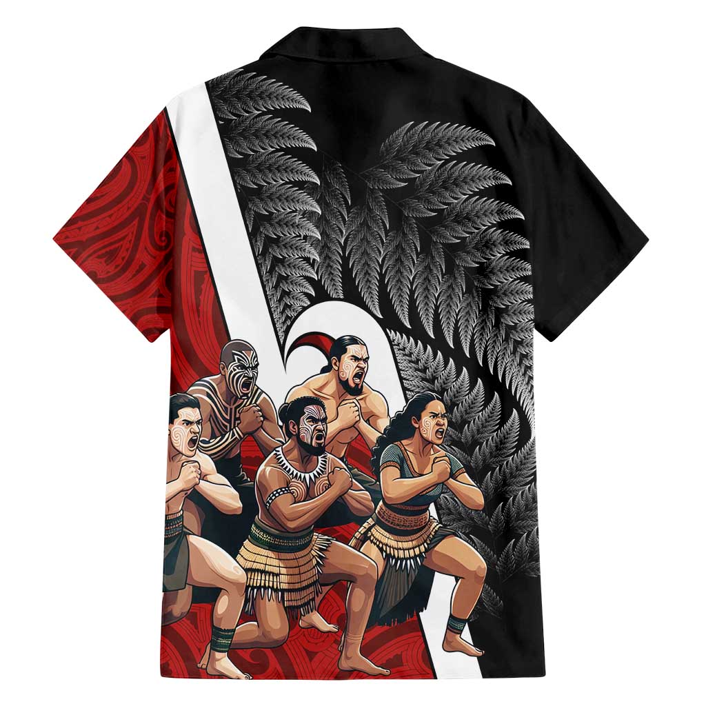 New Zealand Te Matatini Family Matching Summer Maxi Dress and Hawaiian Shirt Kapa Haka and Silver Fern - Maori Art Pattern