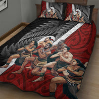 New Zealand Te Matatini Quilt Bed Set Kapa Haka and Silver Fern - Maori Art Pattern