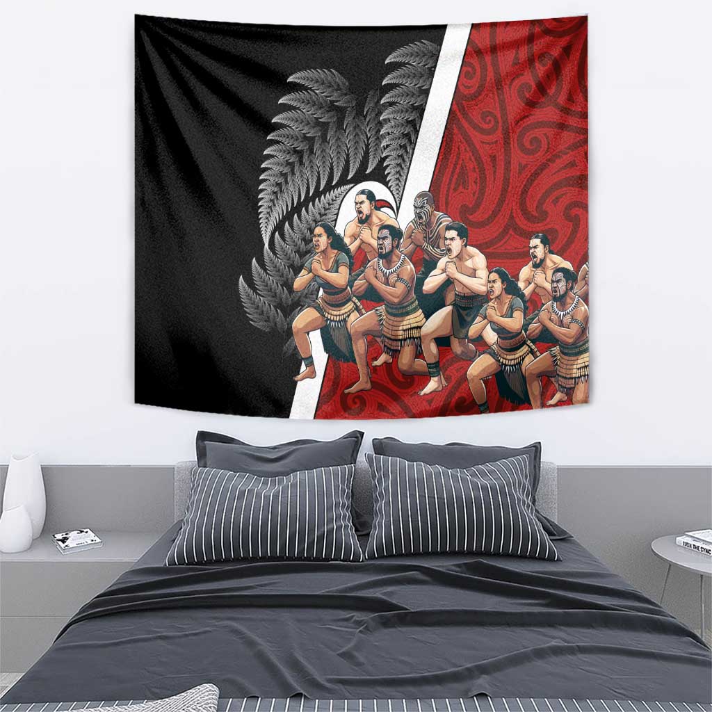New Zealand Te Matatini Tapestry Kapa Haka and Silver Fern - Maori Art Pattern