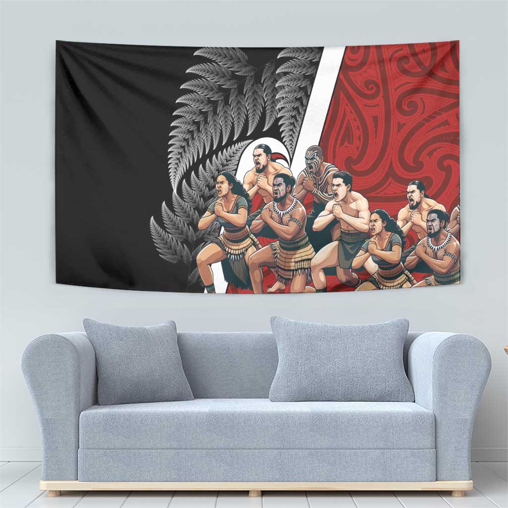 New Zealand Te Matatini Tapestry Kapa Haka and Silver Fern - Maori Art Pattern