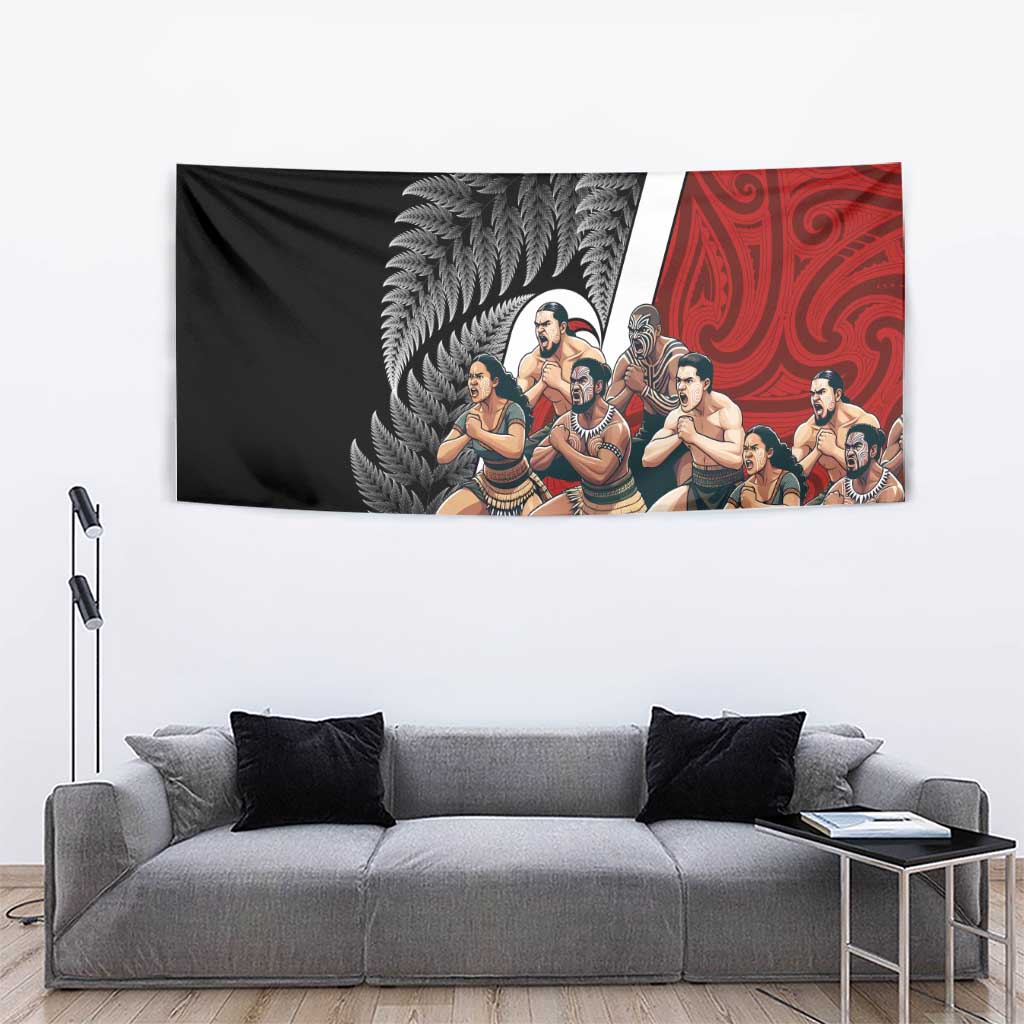 New Zealand Te Matatini Tapestry Kapa Haka and Silver Fern - Maori Art Pattern