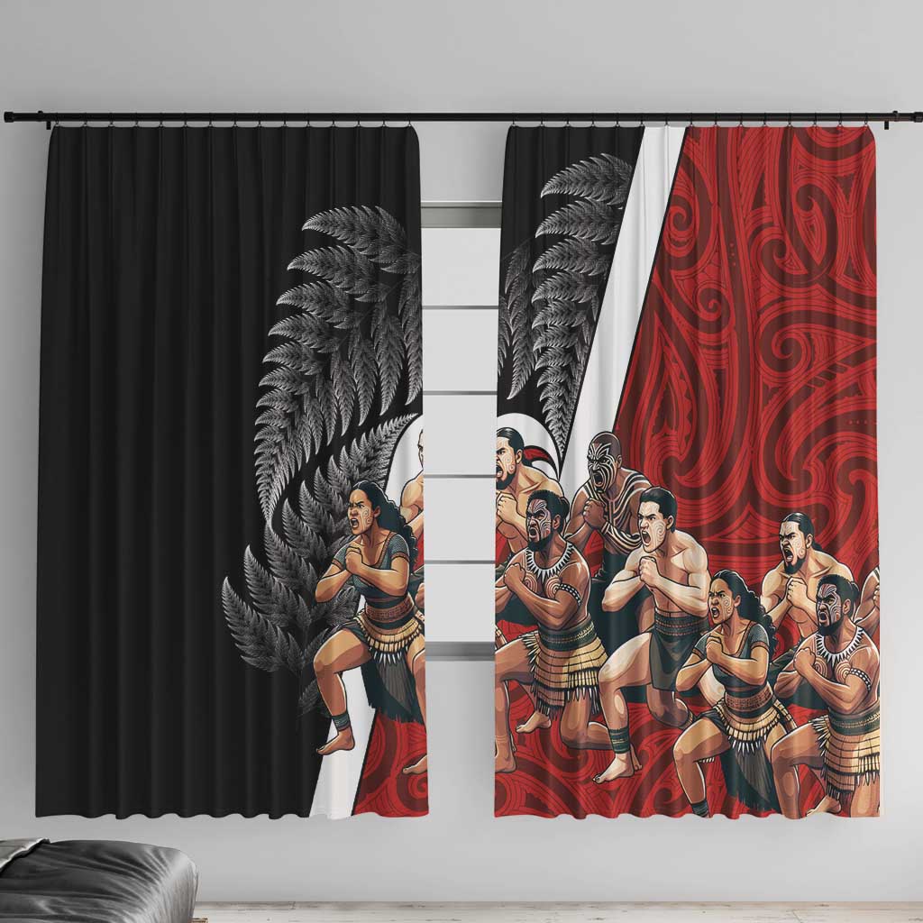 New Zealand Te Matatini Window Curtain Kapa Haka and Silver Fern - Maori Art Pattern