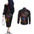 New Zealand Tui Birds Love Couple Couples Matching Off The Shoulder Long Sleeve Dress and Long Sleeve Button Shirt The Heart of Silver Fern Leaves and Maori Tattoo Pattern