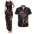 New Zealand Tui Birds Love Couple Couples Matching Tank Maxi Dress and Hawaiian Shirt The Heart of Silver Fern Leaves and Maori Tattoo Pattern
