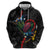New Zealand Tui Birds Love Couple Zip Hoodie The Heart of Silver Fern Leaves and Maori Tattoo Pattern