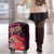 Pasifika Festival Luggage Cover Plumeria Turtles with Hibiscus - Polynesian Art Tattoo Pink Color