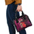 Pasifika Festival Shoulder Handbag Plumeria Turtles with Hibiscus - Polynesian Art Tattoo Pink Color