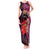 Pasifika Festival Tank Maxi Dress Plumeria Turtles with Hibiscus - Polynesian Art Tattoo Pink Color