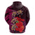 Pasifika Festival Zip Hoodie Plumeria Turtles with Hibiscus - Polynesian Art Tattoo Pink Color