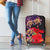 Pasifika Festival Luggage Cover Plumeria Turtles with Hibiscus - Polynesian Art Tattoo Purple Color