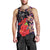 Pasifika Festival Men Tank Top Plumeria Turtles with Hibiscus - Polynesian Art Tattoo Purple Color