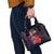 Pasifika Festival Shoulder Handbag Plumeria Turtles with Hibiscus - Polynesian Art Tattoo Purple Color
