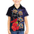 Pasifika Festival Hawaiian Shirt Plumeria Turtles with Hibiscus - Polynesian Art Tattoo Dark Navy Color