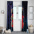 Pasifika Festival Window Curtain Plumeria Turtles with Hibiscus - Polynesian Art Tattoo Dark Navy Color