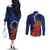 Cook Island ANZAC Day Couples Matching Off The Shoulder Long Sleeve Dress and Long Sleeve Button Shirt Soldier Paying Respect We Shall Remember Them LT03 - Polynesian Pride