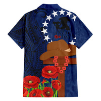 Cook Island ANZAC Day Family Matching Off Shoulder Long Sleeve Dress and Hawaiian Shirt Soldier Paying Respect We Shall Remember Them LT03 - Polynesian Pride