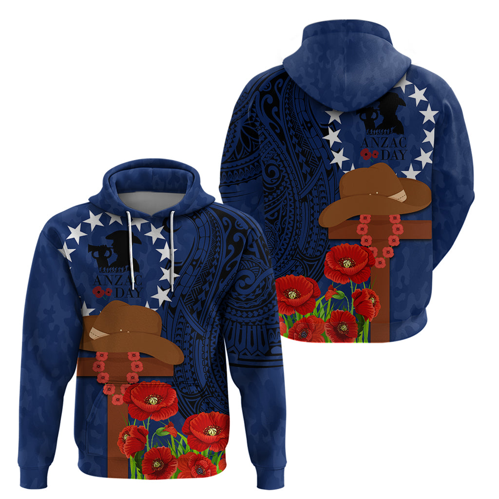 Cook Island ANZAC Day Hoodie Soldier Paying Respect We Shall Remember Them LT03 - Polynesian Pride